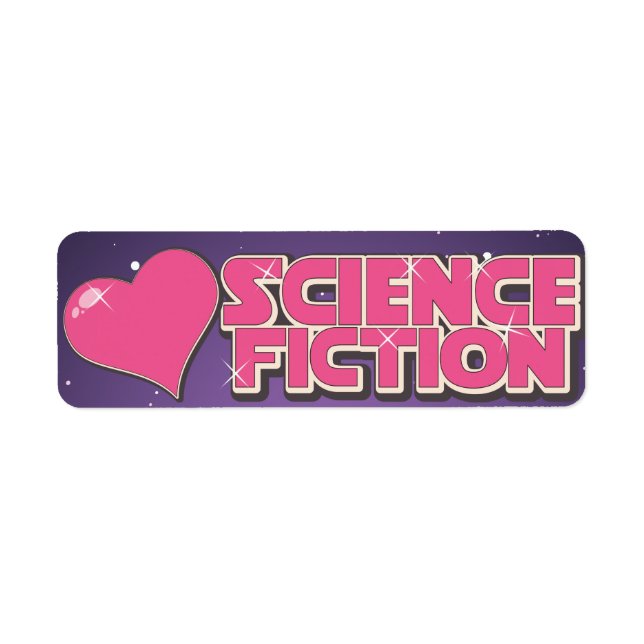 I Love Science fiction Return Address Label (Front)