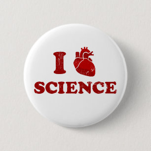 i love science / i heart science / anatomy 6 cm round badge