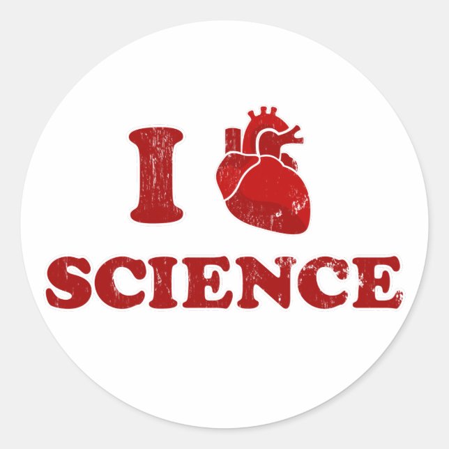 i love science / i heart science / anatomy classic round sticker (Front)
