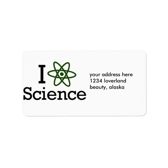I Love Science Label (Front)