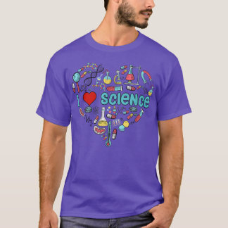 I Love Science Science Heart Proud Science Science T-Shirt