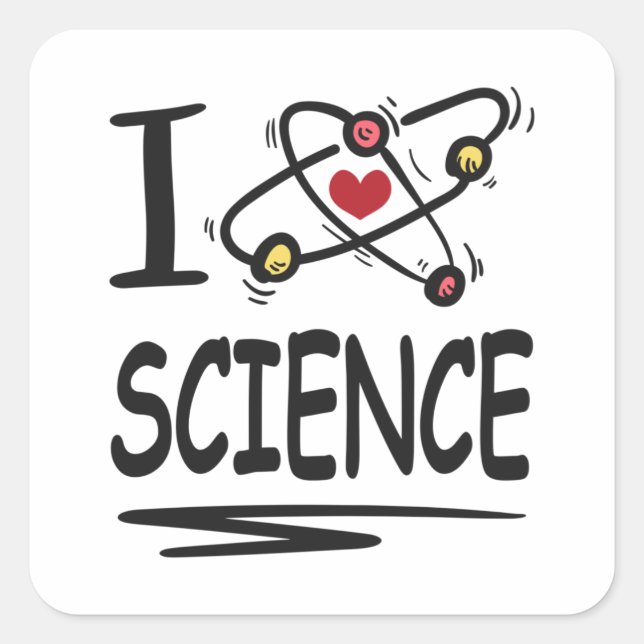 I love Science Square Sticker (Front)