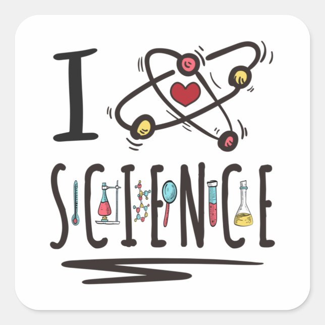 I love Science Square Sticker (Front)