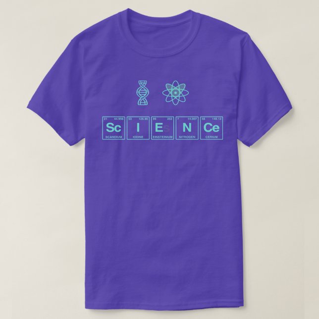 I LOVE SCIENCE written in Periodic Table Elements  T-Shirt (Design Front)