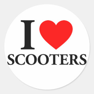 I Love Scooters Classic Round Sticker