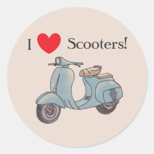 I Love Scooters! Stickers