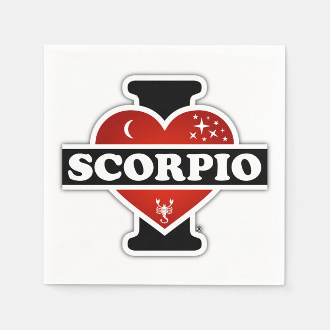 I Love Scorpio Napkin (Front)