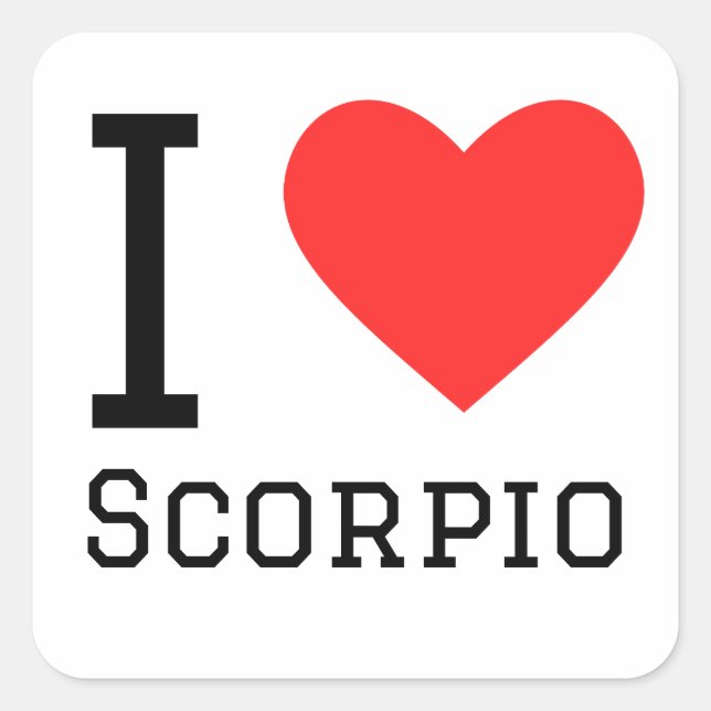 I love Scorpio  Square Sticker (Front)