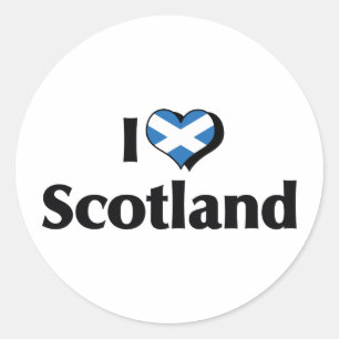 I Love Scotland Flag Classic Round Sticker