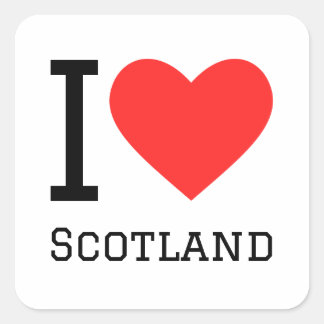 I love scotland square sticker