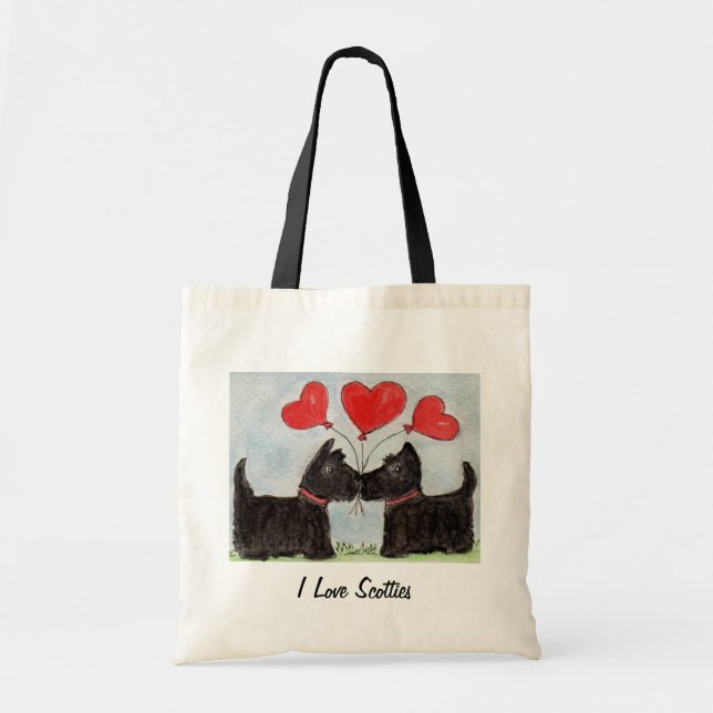 I love Scotties art bag birthday Scottish Terrier (Front)