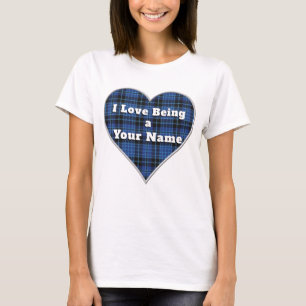 I Love Scottish Clergy Clan Tartan Plaid Heart T-Shirt
