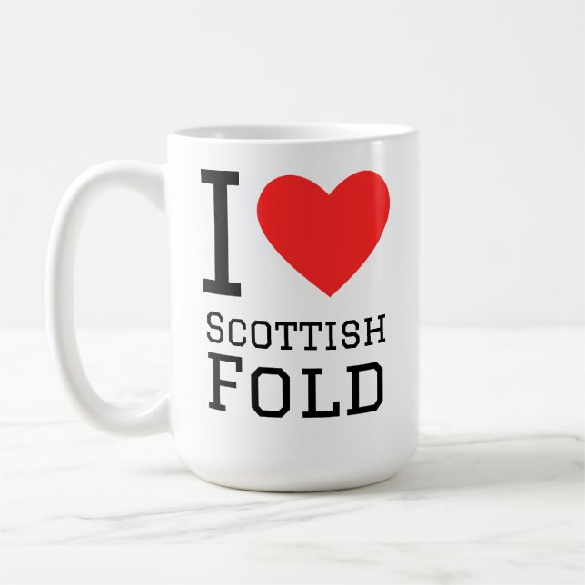 I love Scottish fold Coffee Mug (Left)