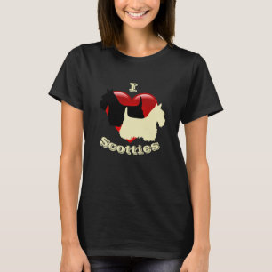 I Love Scottish Terriers, Black & wheaten T-Shirt