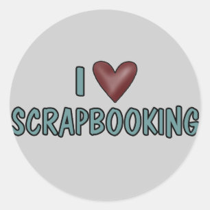 I Love Scrapbooking Classic Round Sticker