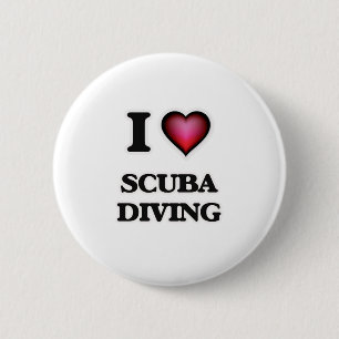 I Love Scuba Diving 6 Cm Round Badge