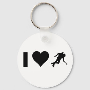 I Love Scuba diving Key Ring