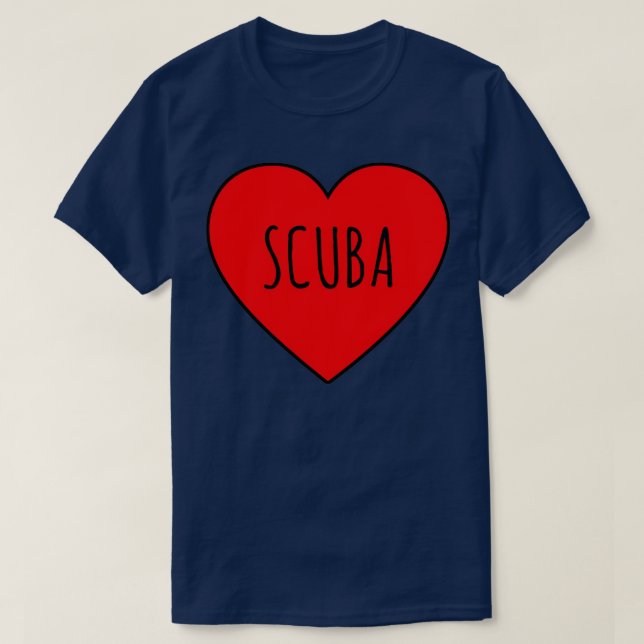 I Love Scuba Heart T-Shirt (Design Front)