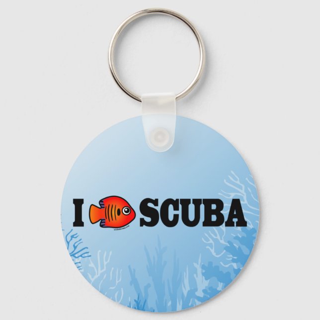I Love Scuba Key Ring (Front)