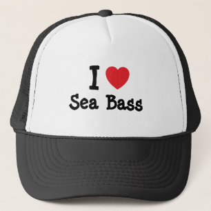 I love Sea Bass heart T-Shirt Trucker Hat