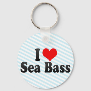 I Love Sea Bass Key Ring