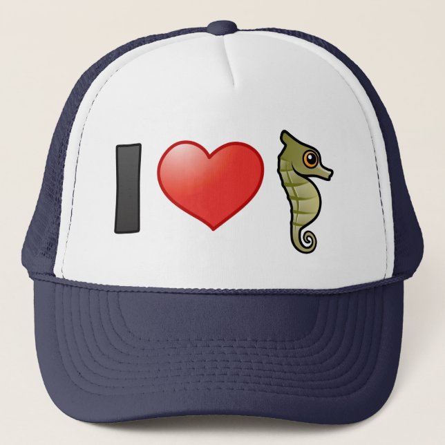 I Love Seahorses Trucker Hat (Front)