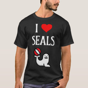 I Love Seals I Heart Seals Seal  Marine Mammal Pin T-Shirt