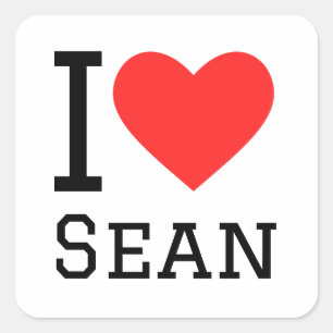 I love sean square sticker