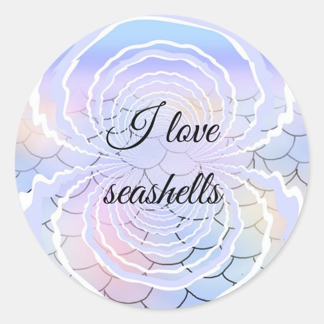 I Love Seashells Sticker (Front)
