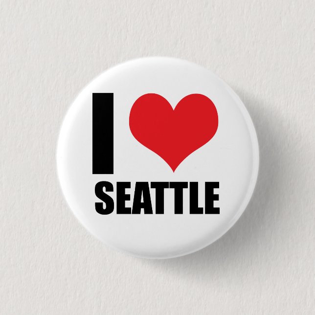 I love Seattle 3 Cm Round Badge (Front)