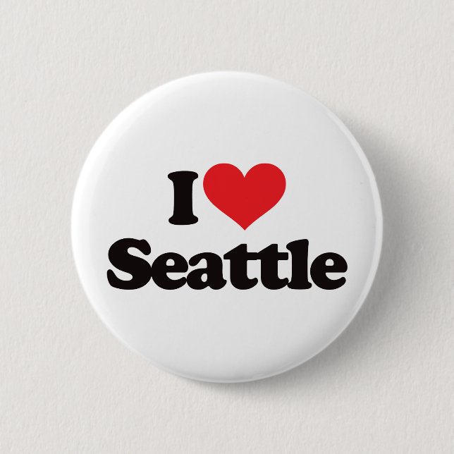 I Love Seattle 6 Cm Round Badge (Front)
