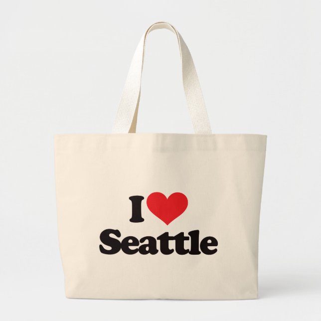 I Love Seattle Large Tote Bag (Front)