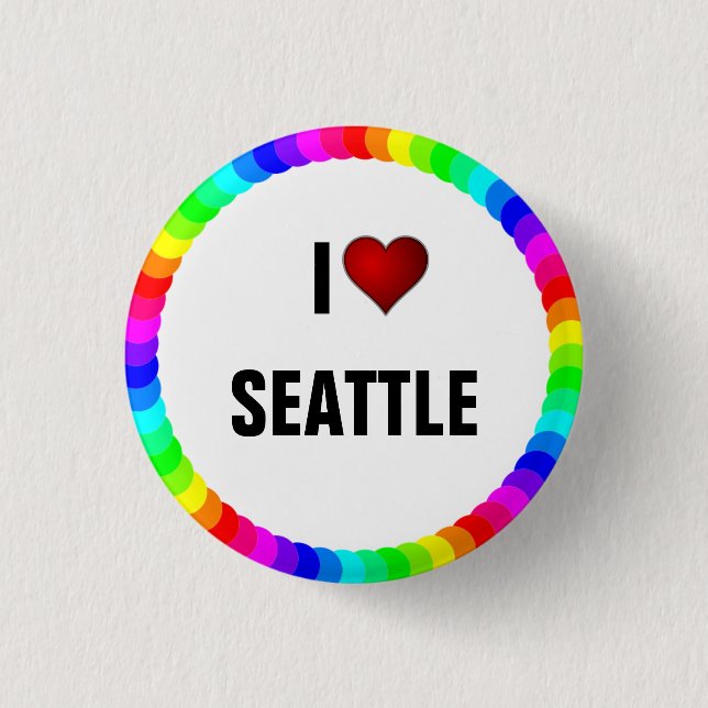 I Love Seattle pinback button (Front)