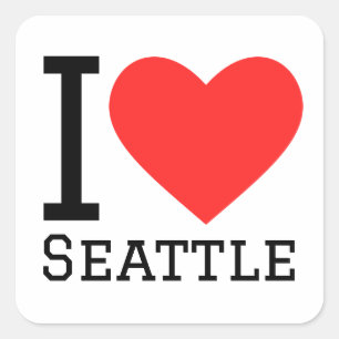 I love Seattle Square Sticker