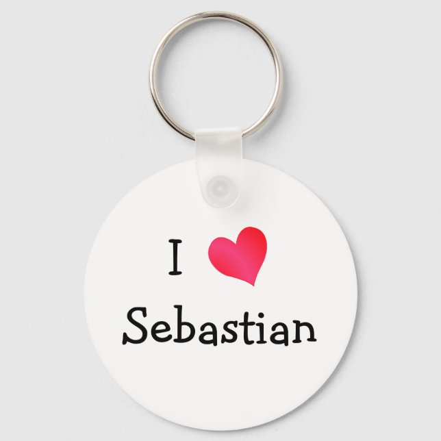 I Love Sebastian Key Ring (Front)
