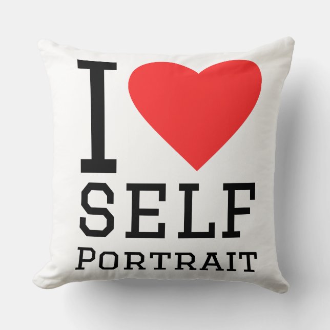 I love self portrait cushion (Front)