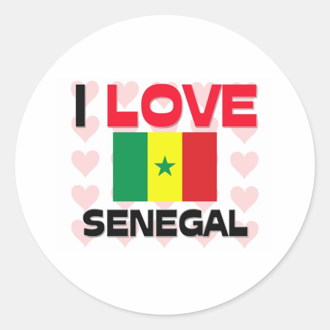 I Love Senegal Classic Round Sticker (Front)