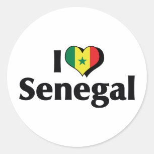I Love Senegal Flag Classic Round Sticker