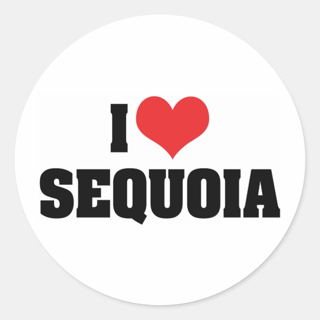 I Love Sequoia Classic Round Sticker (Front)