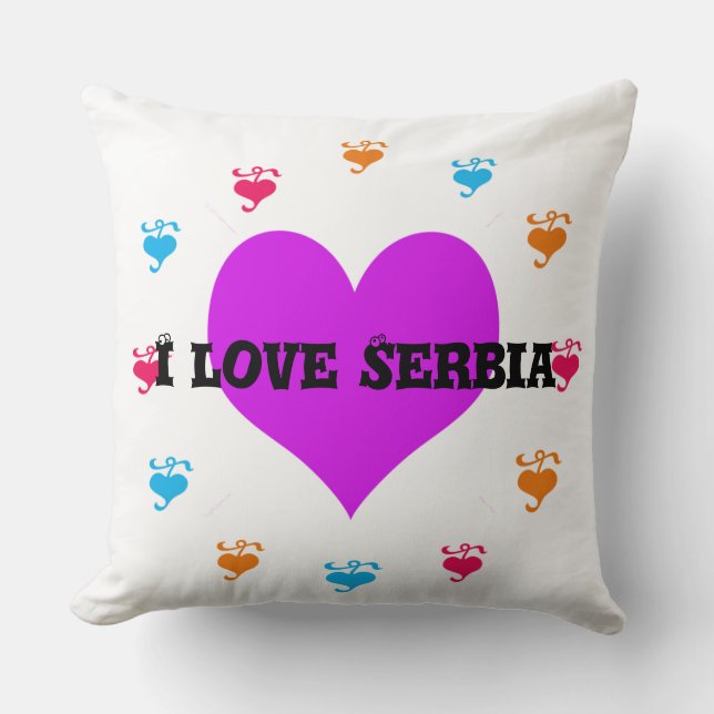 I love Serbia Cushion (Front)