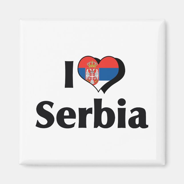 I Love Serbia Flag Magnet (Front)