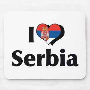 I Love Serbia Flag Mouse Pad
