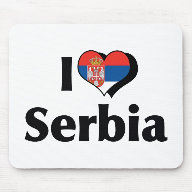 I Love Serbia Flag Mouse Pad (Front)