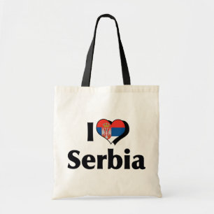 I Love Serbia Flag Tote Bag