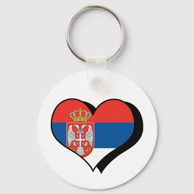I Love Serbia Keychain (Front)
