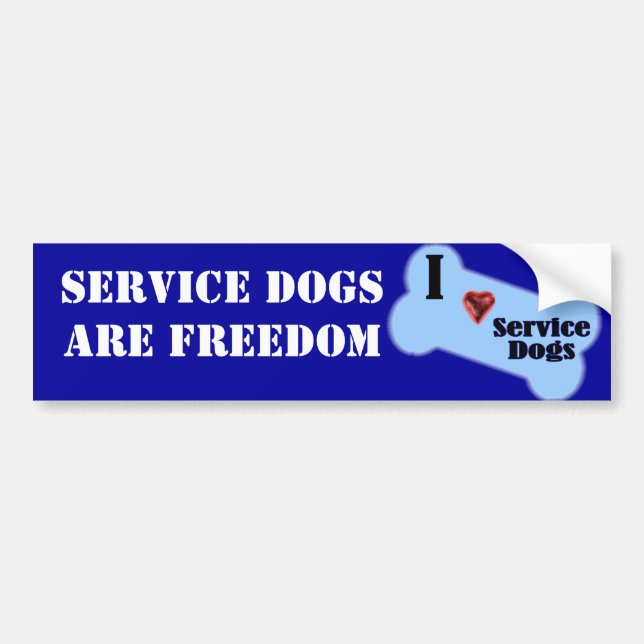 I Love Service Dogs Bumper Sticker (Front)