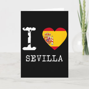 I Love Sevilla Spain Flag Card