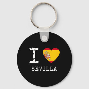 I Love Sevilla Spain Flag Key Ring