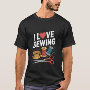 I Love Sewing Heart Craft Thread Scissors T-Shirt