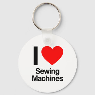 i love sewing machines key ring